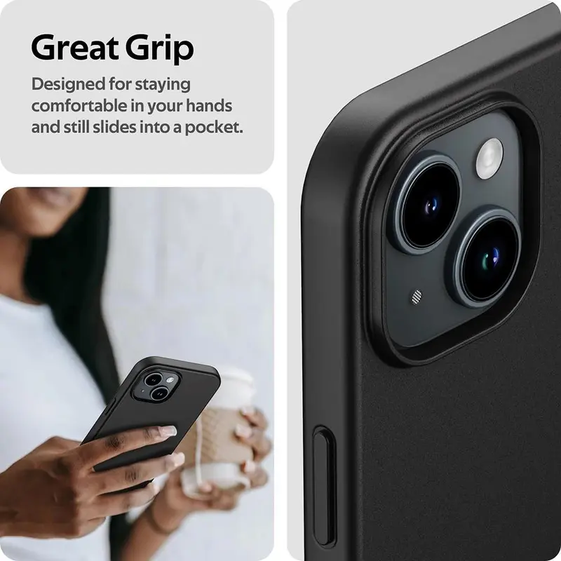 Ốp Mềm Silicon Lì Thiết Kế Sang Trọng, Tương Thích Với iPhone 15, 14 Plus, 13, 12 Mini, 11 Pro, XS Max, X, XR, SE 2, 3, 7, 8 Plus, Siêu Mỏng, Màu Đen Trơn, Vỏ Bảo Vệ 5