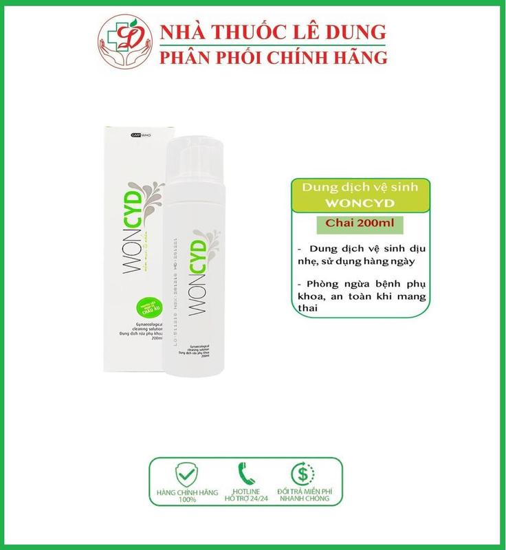 [CHÍNH HÃNG] Woncyd - Dung dịch vệ sinh phụ nữ, tạo bọt làm sạch sâu | Chai 200ml dich