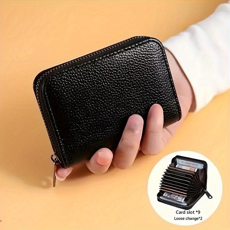 Fashionable Zipper Wallet with Card Slot, Casual Style PU Leather Proofing Clips, Desk Organizer for Home & Office & School 3