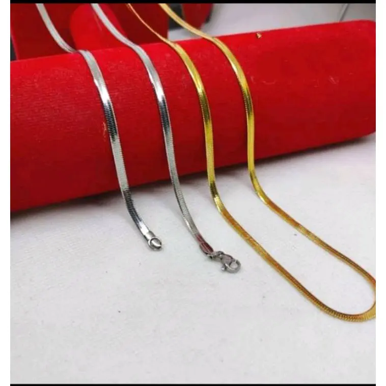 Kalung Gepeng Pria wanita Bahan Titanium Anti Karat