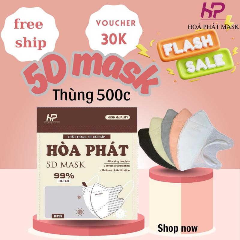 thùng 500 chiếc Khẩu Trang 5D THANH PHÁT MASK chính hãnġ cao cấp dày dặn ,…