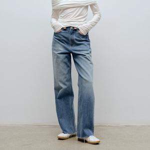 Effortless Style with Retro Washed Loose Selvedge Jeans