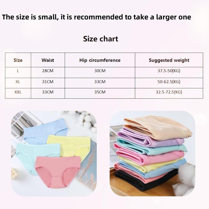 Product Introduction of Underwear Women panties female student solid color mid-waist girl cute trousers girly panties Womenswear Comfort 0