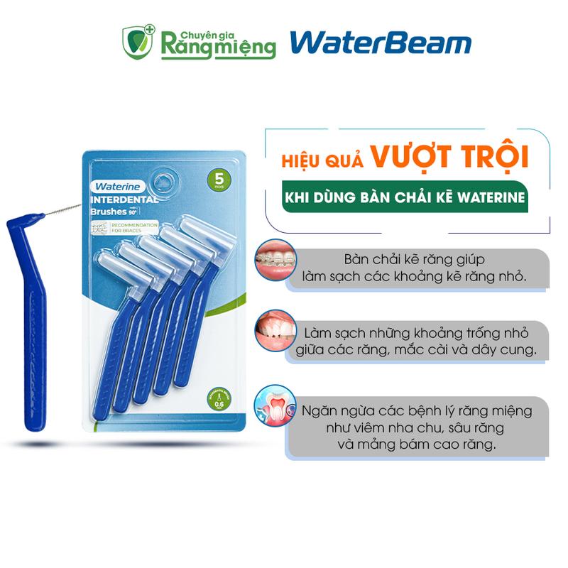 [QUÀ TẶNG KHÔNG BÁN]  Bàn Chải Kẽ Waterine - Vệ Sinh Kẽ Răng, Bảo Vệ Nướu, Cho Người Niềng Răng - 5 Cây/Vỉ 3