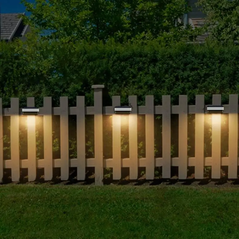 Solar Powered 8LED Fence Light, Solar Deck Light, Solar Step Light, Stainless Steel RGB Color Light Mode, Super Bright Solar Landscape Light for Courtyards, Gardens 7