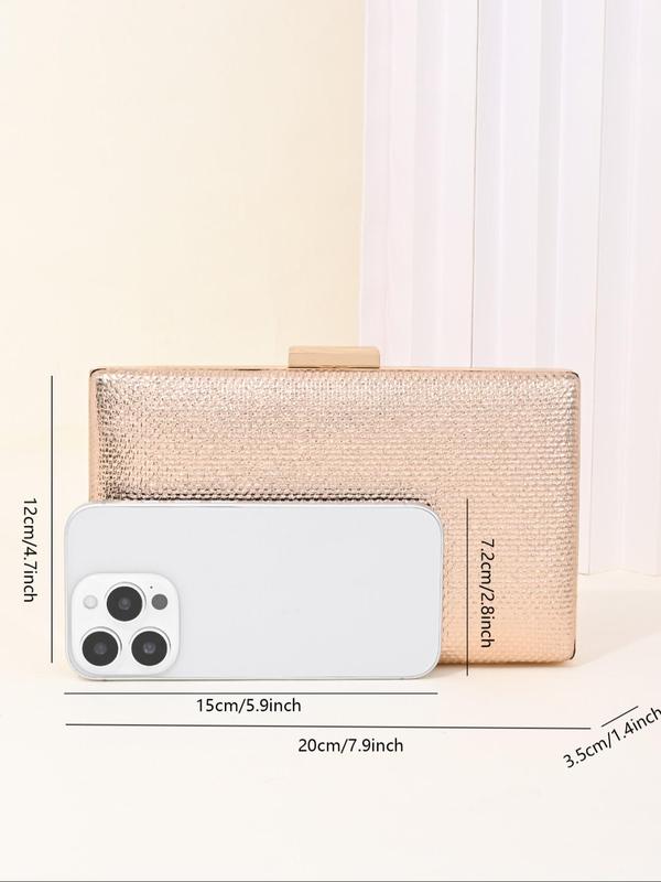 Women's Elegant Glitter Evening Bag, Exquisite Trendy Clutch Purse with Detachable Chain Strap, Fashionable Bag for Party Decoration 1