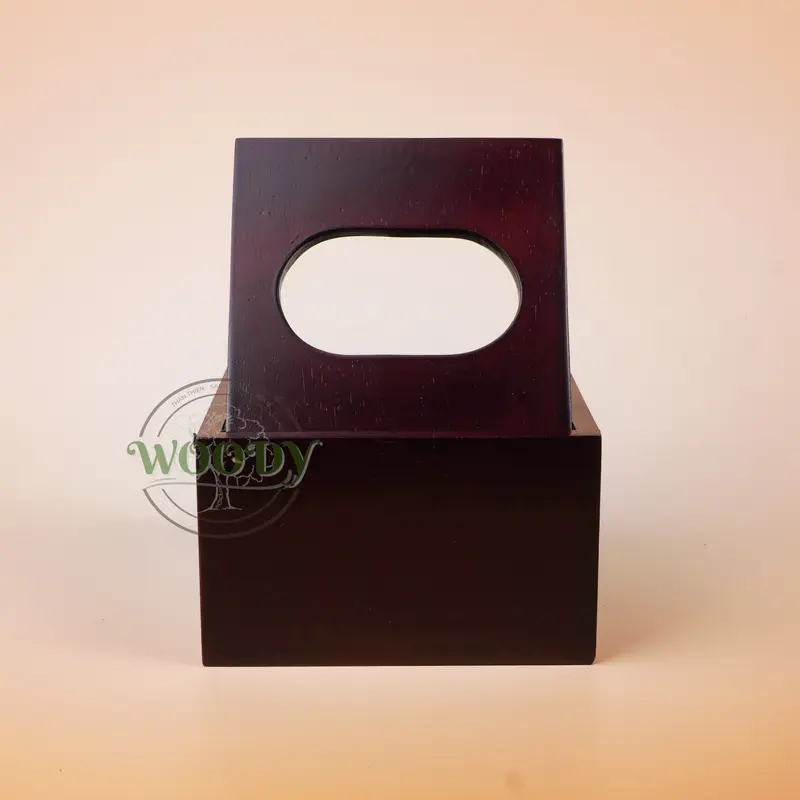 Hộp Đựng Khăn Giấy Vuông Bằng Gỗ Tần Bì Tự Nhiên - Đồ Gỗ Woody 5