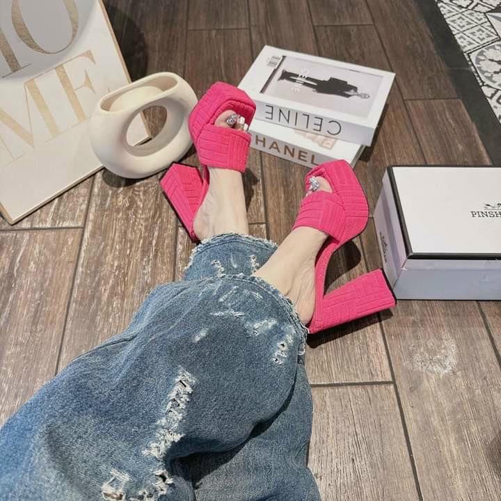  Guốc nhung mềm 12 phân Nữ Shoes giaysuc nu 