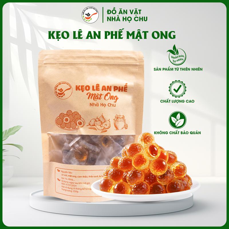 Kẹo Lê An Phế Mật Ong Nhà Họ Chu Túi 250g - Thơm Ngon Bổ Dưỡng Mát Lạnh Sảng Khoái Snack Candy