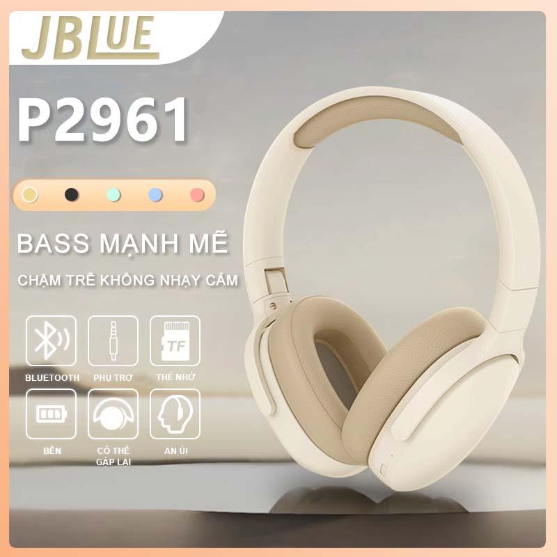 Tai nghe chụp tai bluetooth không dây JBLue P2961 Độ trễ Thấp Có Mic Đàm Thoại Đi kèm với Audio Line