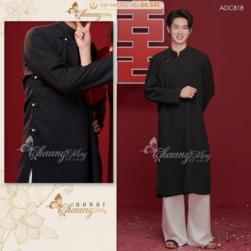 TẶNG KHĂN XẾP Áo dài ngũ thân Nam áo dài cách tân truyền thống Chaang may sẵn ADC818 áo dài tấc cổ phục Việt dự tiệc cưới lễ tết đẹp Menswear