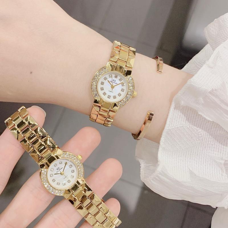Đồng Hồ Nữ BS Mác Cách Tân Phiên Bản Mới Dây Gương Vân Kim Cương Sáng Lấp Lánh Women Titan Đeo Tay khóa