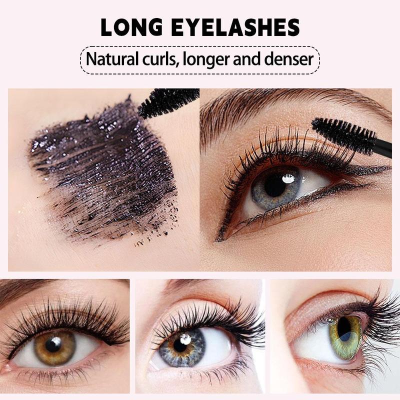Long Lasting Mascara, 2 Counts Natural Curling Mascara, Eyelashes Lengthening Volumizing Defining, Professional Eye Makeup Products, Cosmetic 5