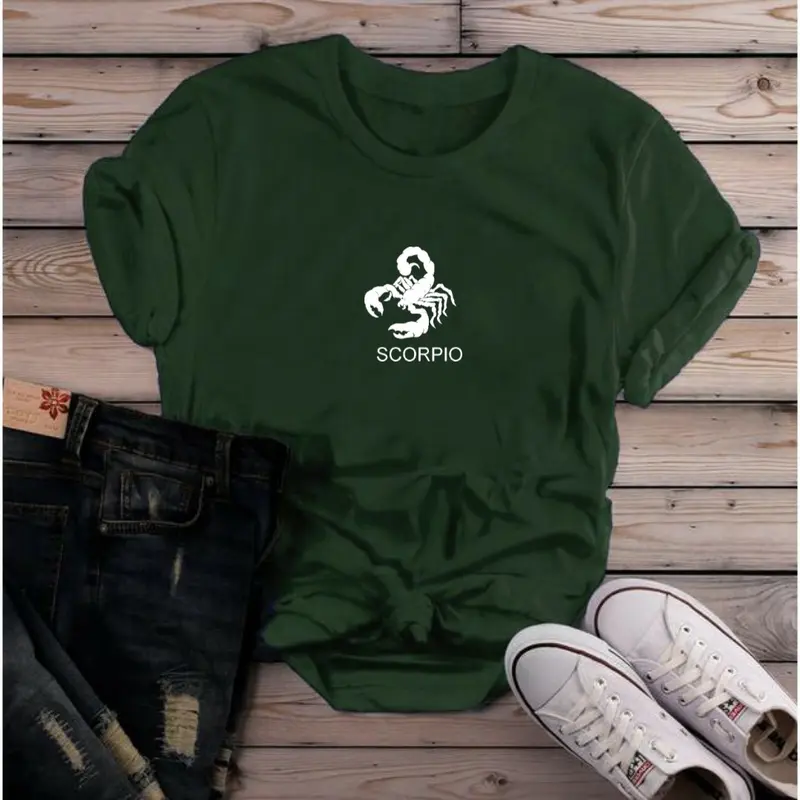 Kaos wanita bahan katun motif scorpio 3
