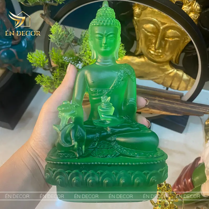 [ DECOR ] Tượng Phật Dược Sư lưu ly mini ÉN DECOR 7 màu hàng loại 1 decor trang trí phong thuỷ, an nhiên Decor Phòng Trang Trí Nhà 6