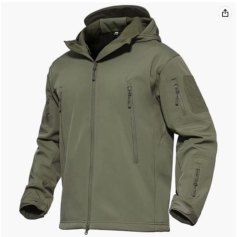 TikTok Shop Men s Outdoor Waterproof Soft Shell Hooded Military Tactical Jacket