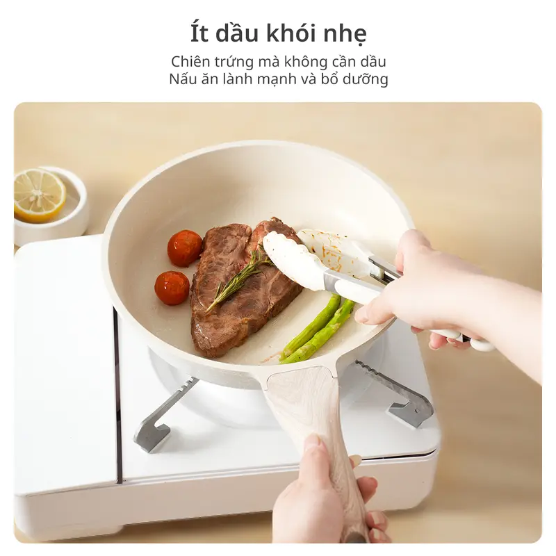InssaVN Bộ nồi chảo 4 món chống dính 18cm/24cm/24cm/28cm GUOJ030, chiên xào nấu tiện lợi phù hợp mọi loại bếp 3