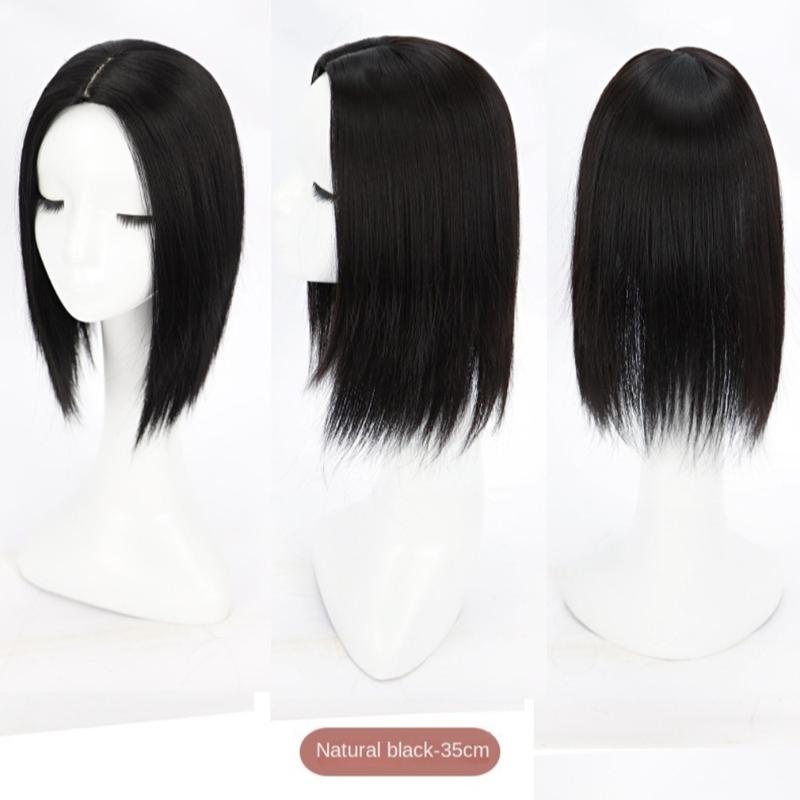 Product Introduction of Cover White Hair Synthetic Topper Hairpiece Middle Part Natural Toupee Invisible Clourse Hairpieces Hair Extension Natural Long Straight Hair Women 10