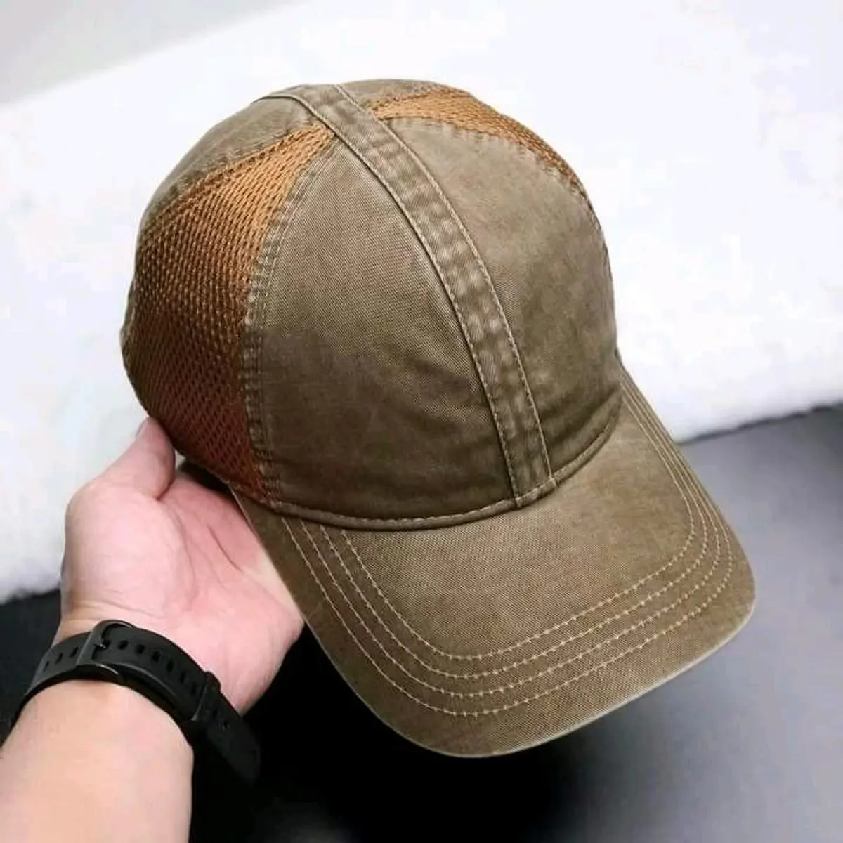 Mũ nón luoi trai, nón kết nam nữ kaki wash phối lưới chất đẹp Cap Hat