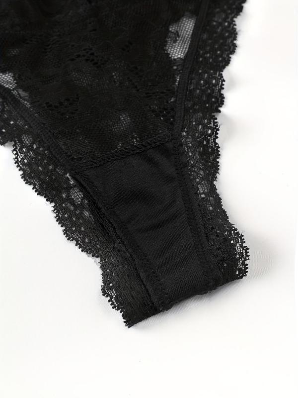 Women's 7pcs Contrast Lace Sheer Nylon Thong, Elegant Soft Comfy Breathable Contrast Mesh Knicker for Daily Wear, Womens Underwear, Lace Underwear, Fashion Underwear for All Seasons, Underwear for Women, Thongs 5