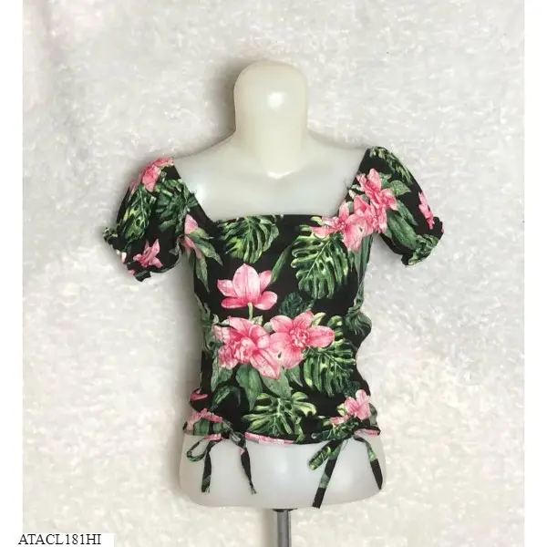 Atasan Double serut pendek Baju Top Wanita Motif 2