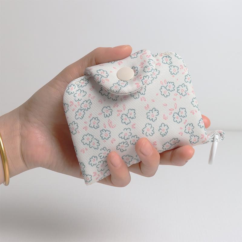 1pc Cute Student Card Simplicity Floral Korean Fashion Wallet Card Holder for Girls PortableSmall Storage Bag 3