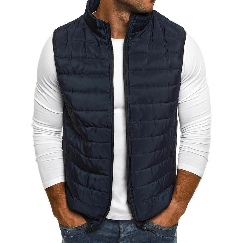 Product Introduction of Aiwetin Men' Sleeveless Vest Jackets Winter Fashion Male Cotton-Padded Vest Coats Men Stand Collar Warm Waistcoats Clothing 5XL 2