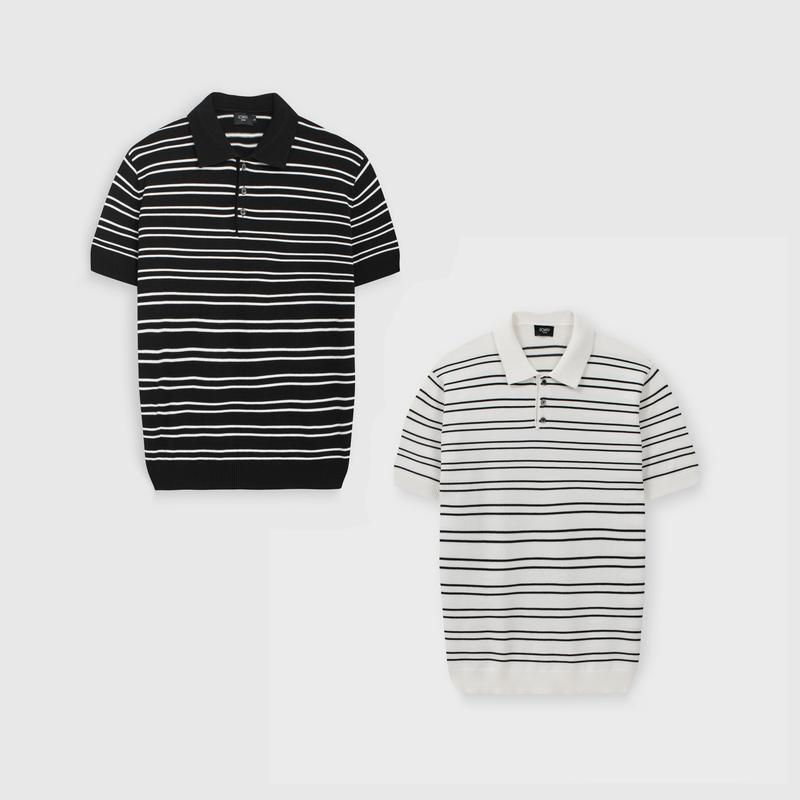 Áo Polo nam ROWAY Premium | Polo len kẻ đôi