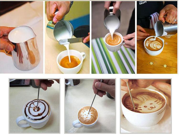 Product Introduction of 350/600ml Milk Jugs Fashion Stainless Steel Milk Craft Milk Frothing Pitcher Coffee Latte Frothing Art Jug Pitcher Mug Cup 10