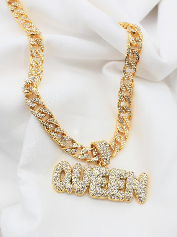 Rhinestone Letter Pendant Necklace for Women for Gift, Clavicle Chain Necklace, Statement Necklace 8