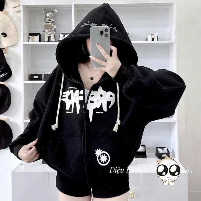 Product Introduction of Áo Khoác Hoodie Nam Nữ FREFACE Ngôi Sao In Nổi Siêu Xinh HOT Trend Jacket Menswear 3