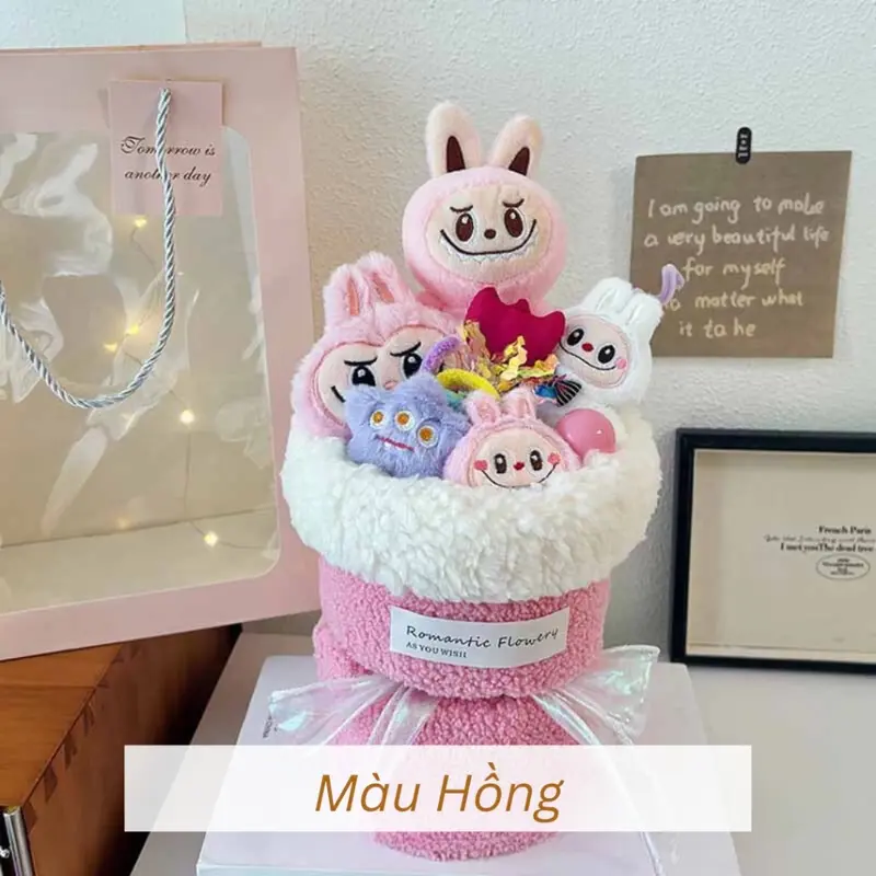 Bó Hoa Gấu Bông Labubu Độc Đáo - Quà Tặng Sinh Nhật, 20/10, Thú Bông Đồ Chơi Toy - Thú Nhồi Bông Led 1