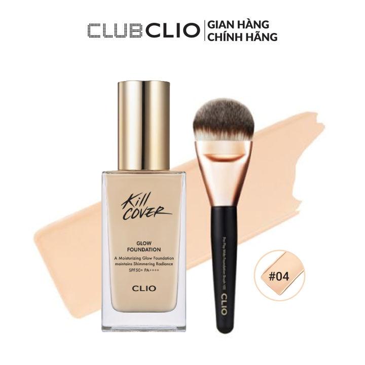 Kem Nền Bóng Mượt Clio Kill Cover Glow Foundation Spf50+ Pa++++ 38G (Tặng Kèm Cọ)