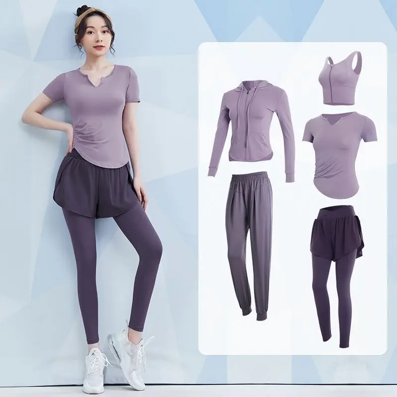 Outdoor Women's Running Outfit Fitness Suit Professional Yoga Clothes Speed Dry Clothes Slim Sportswear Suit