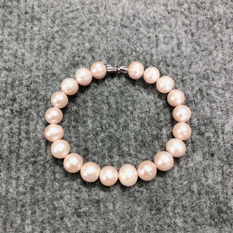 Vòng tay trai nuôi nước ngọt 8ly màu Trắng, Cam, Hồng, Xanh lá, Xanh lông công 3