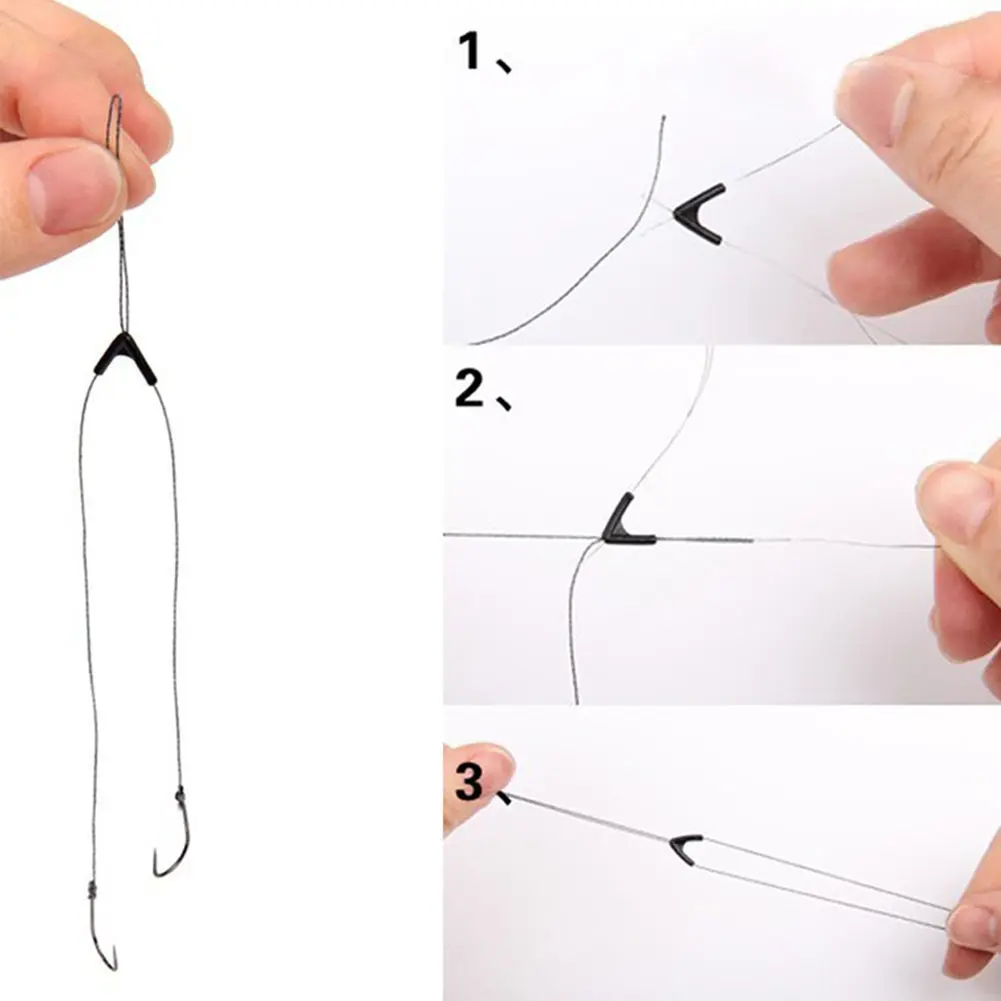 Phụ Kiện Cắt Lẻ, 50 Chiếc, Thiết Bị Dây Câu Cá Liên Kết Móc Đôi, Nĩa Không Gian, Dụng Cụ Buộc Dây Quay, Kiểu Cắm Hai Đầu, 267409
