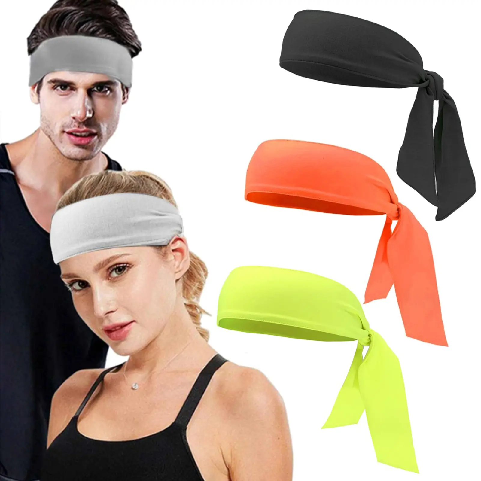 New Tennis Headband Solid Color Football Sweatband Outdoor Sport Headband Quick Drying Hairband For Women Men Unisex