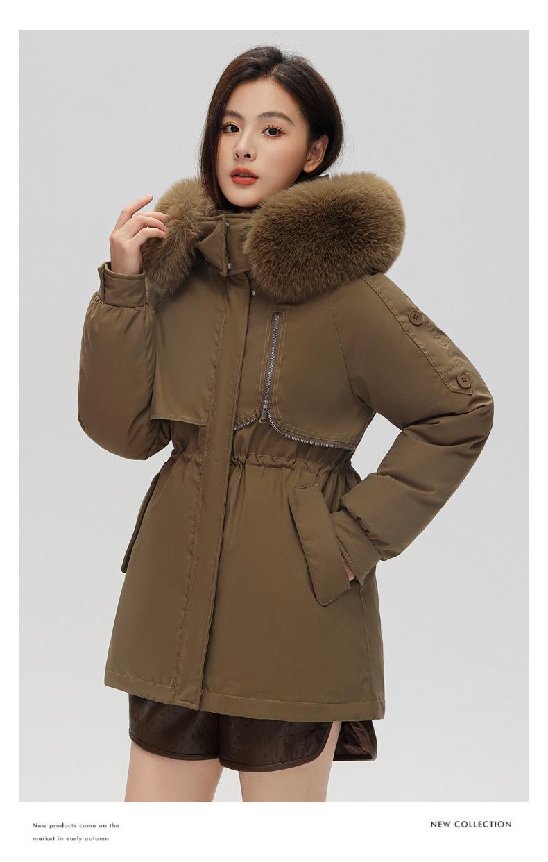 Product Introduction of Fashion Big Fur Collar down Cotton-Padded Jacket Women's Short 2023 New Winter Clothes Small Workwear Thickened Parka Cotton-Padded Jacket 29