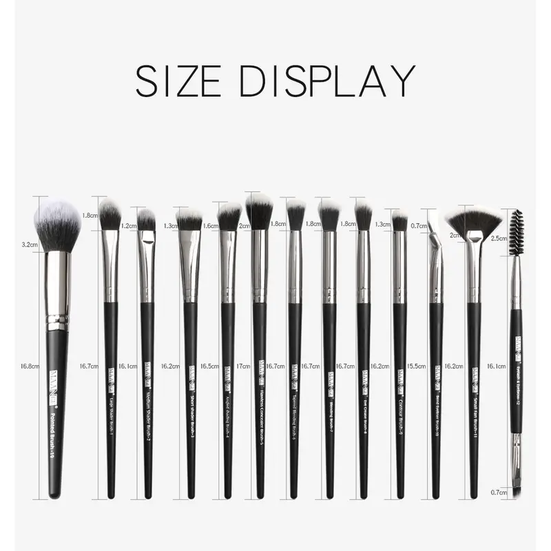 Bộ 13 cọ trang điểm mắt MAANGE Chuyên Nghiệp Cọ Makeup Trang Điểm Lông Cọ Mềm Dễ Vệ Sinh Phù Hợp Người Tập Make Up 2