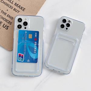 For iPhone 16 15 14 13 12 11 Pro Max Plus 12 13 mini  6s 7 8 SE 2020 X XR XS Shockproof Silicone Phone Case With Card Holder