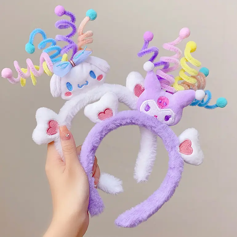 BISA COD F6415 Bando Lucu Motif Karakter / Hairband 3D Unik Imut Motif Kepala Spiral Headbands Hadiah 0