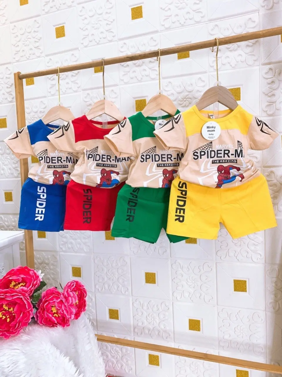 Quần áo trẻ em bé Trai siêu nhân Nhện chất cotton cao cấp mềm mại thoáng mát thấm hút mồ hôi co giãn đa chiều
