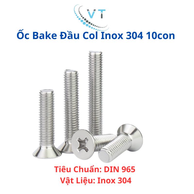 Ốc Vít Pake Đầu Bằng Inox 304 M4 - M5 - M6 - M8