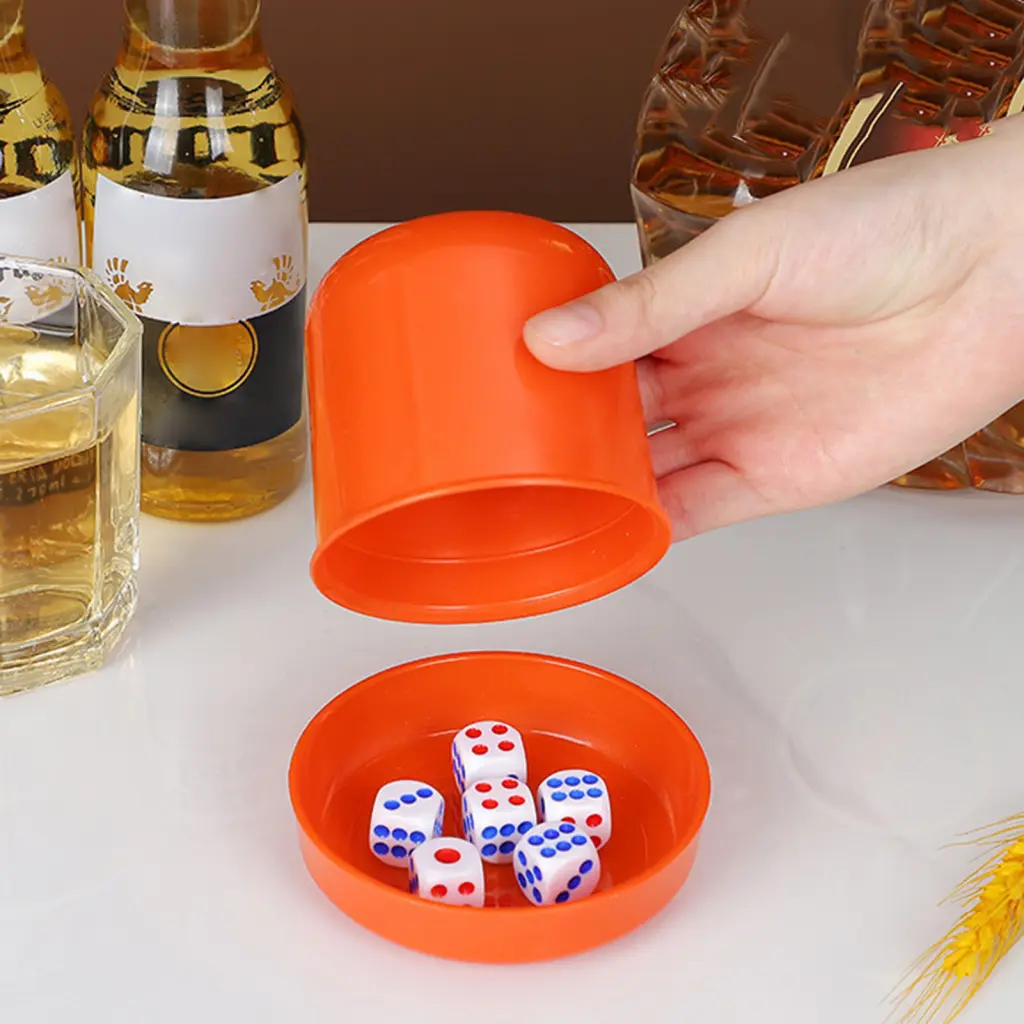 dreanisac- Dice Game Shaker 5 Dot Dice Cup Set for Bar Party Ktv Gambling Board Game Equipment Heavy Duty Manual Shaker Cup