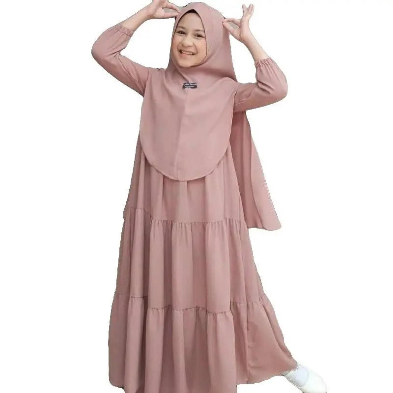 Gamis rayon Anak-  usia 7-13 tahun rayon premium Anak Baju Muslim Dress Remaja tanggung Syari Variasi gamis  rayon 2