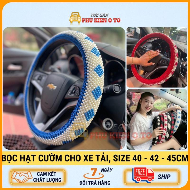 Bọc vô lăng hạt cườm, bọc vô lăng size ( 38-40-42-45-47-49cm), Chống mồ hôi tay