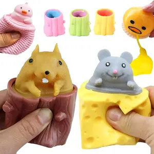 Squishy Pop Up Squishy Mainan Anak Silicon Tikus Katak Tupai Stress bola mainan anak Toys Cowok Cewek Beraneka warna