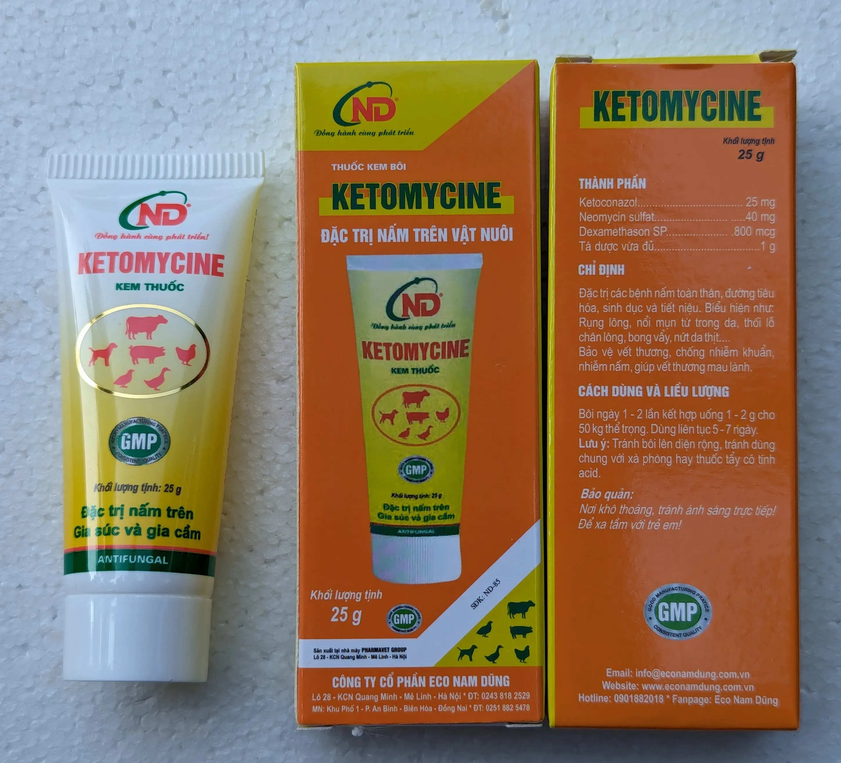 1 Tuýp Ketomycine 25g Sản phẩm dạng kem bôi Đặc trị nấm cho chó mèo, gà chọi, gia súc, gia cầm