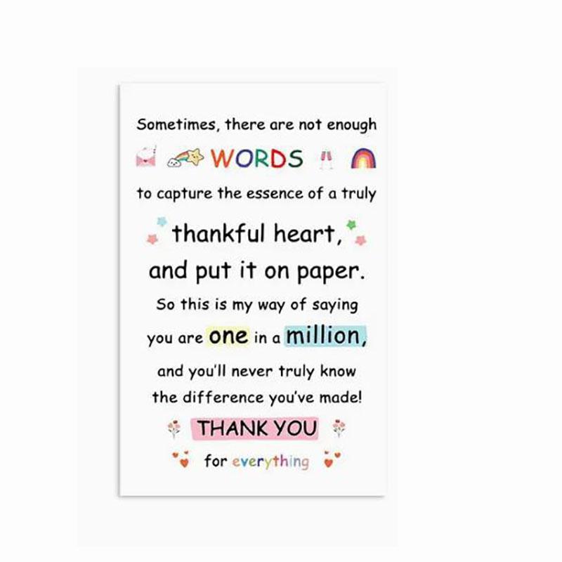 Funny Thank You Card with Envelope, 1 Count Colorful Letter Pattern Greeting Card, Gift Card for Teacher, Family, Friends, Elders 2
