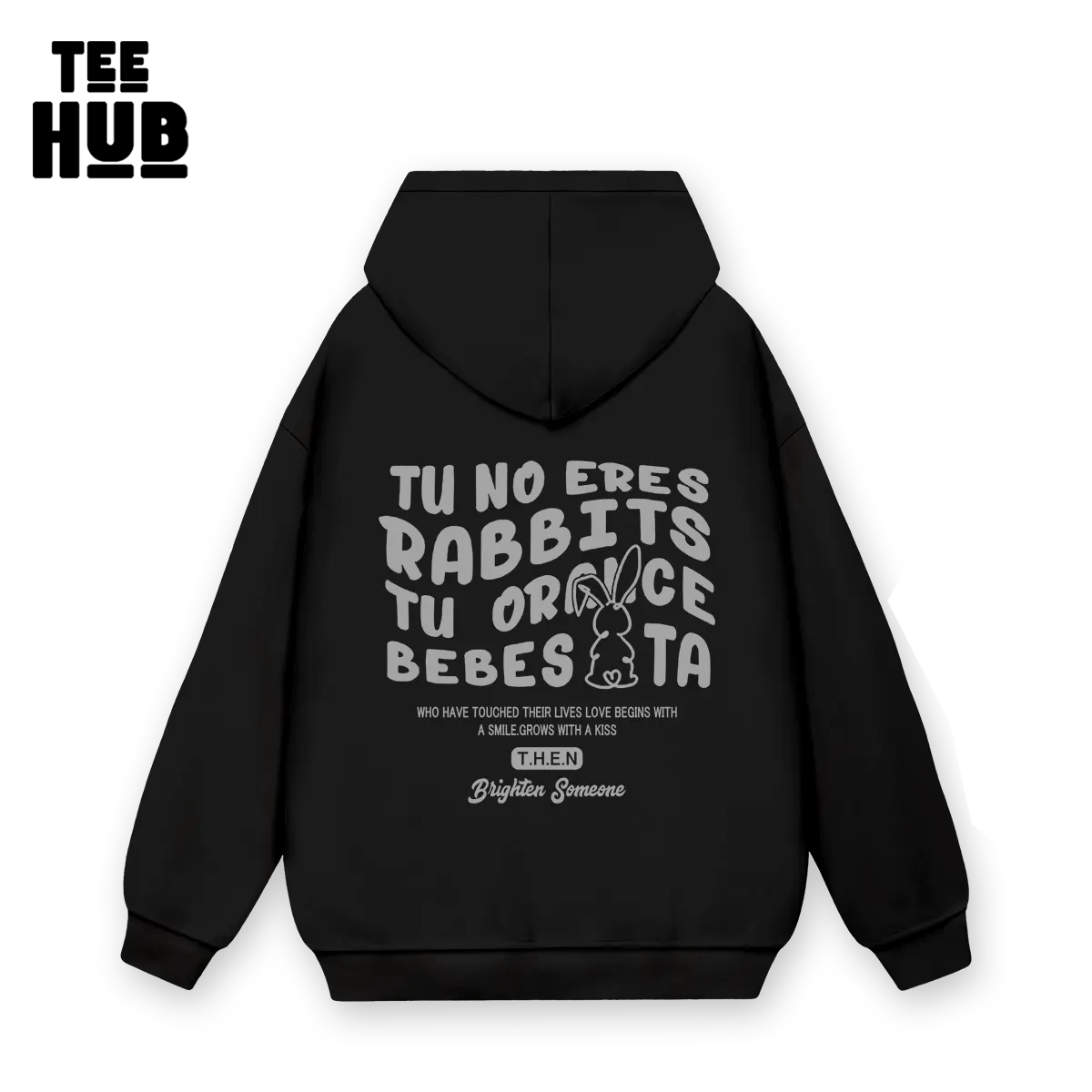 Áo Hoodie nỉ bông TEEHUB Thỏ BB nam nữ form rộng thu đông Local Brand